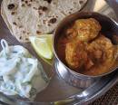 Spinach & Lentil Kofta Curry (Steamed Spinach & Lentil Balls in a Curry Sauce)