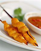 Chicken sesame sate on  a skewer - Recipe for Weight Loss